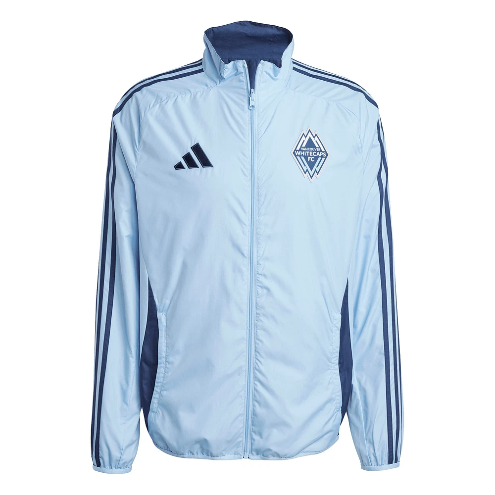Men's adidas  Light Blue Vancouver Whitecaps FC 2025 Reversible Full-Zip Raglan Anthem Jacket