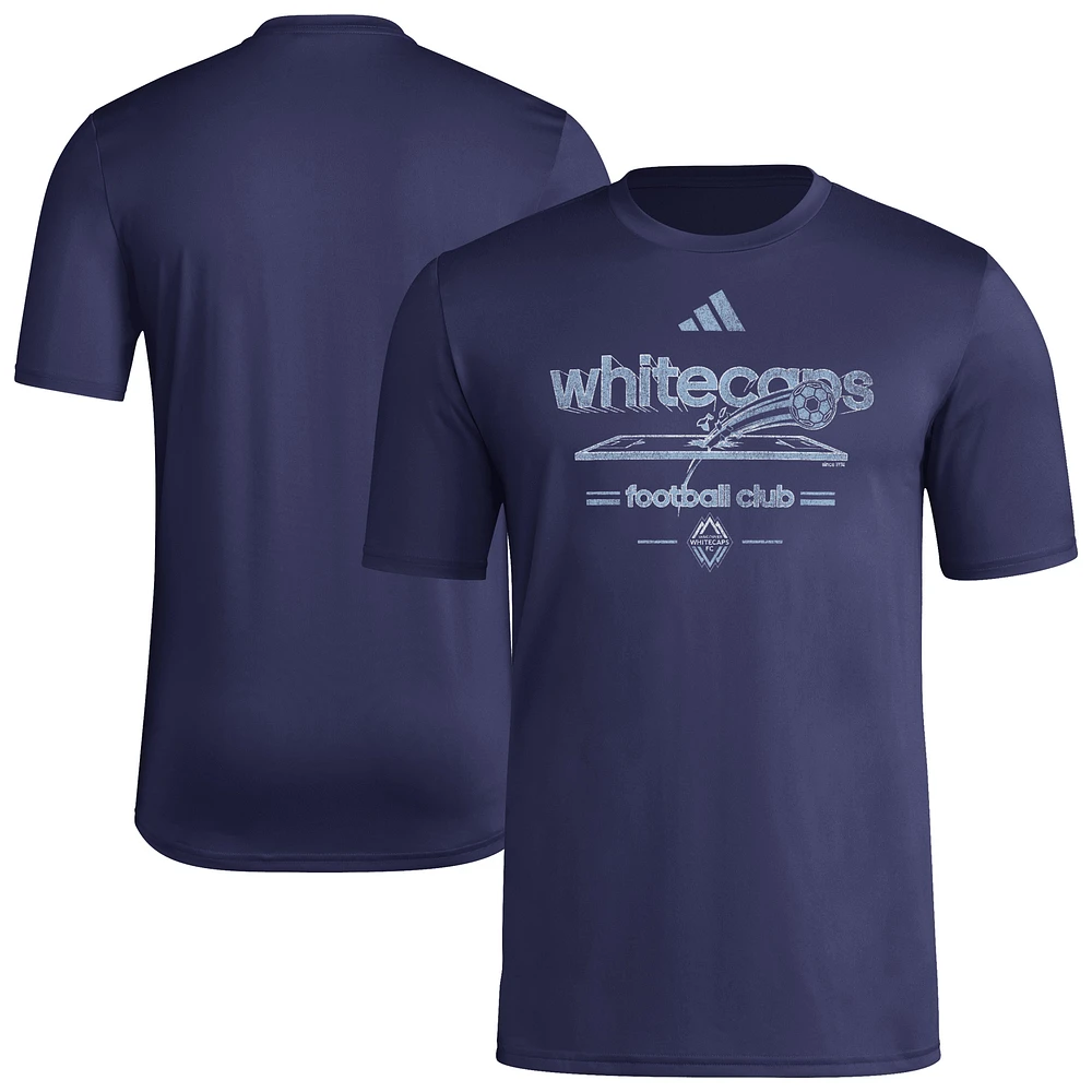 T-shirt d'avant-match bleu marine adidas Vancouver Whitecaps FC pour homme