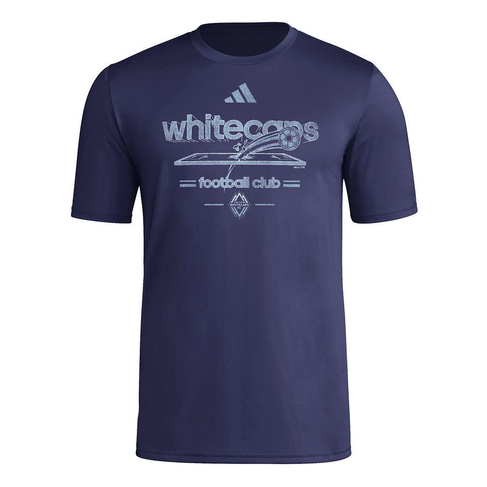 T-shirt d'avant-match bleu marine adidas Vancouver Whitecaps FC pour homme