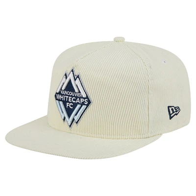 Casquette de golf à visière snapback Vancouver Whitecaps FC 2025 Kickoff de New Era pour homme, couleur crème