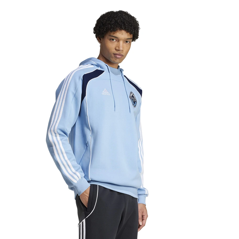 Men's adidas Light Blue Vancouver Whitecaps FC 2025 Travel Pullover Hoodie