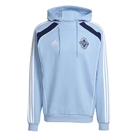 Men's adidas Light Blue Vancouver Whitecaps FC 2025 Travel Pullover Hoodie