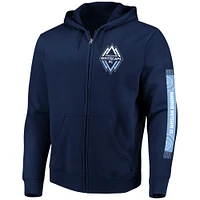 Men's Fanatics Deep Sea Blue Vancouver Whitecaps FC Iconic Scarf Sleeve Full-Zip Hoodie