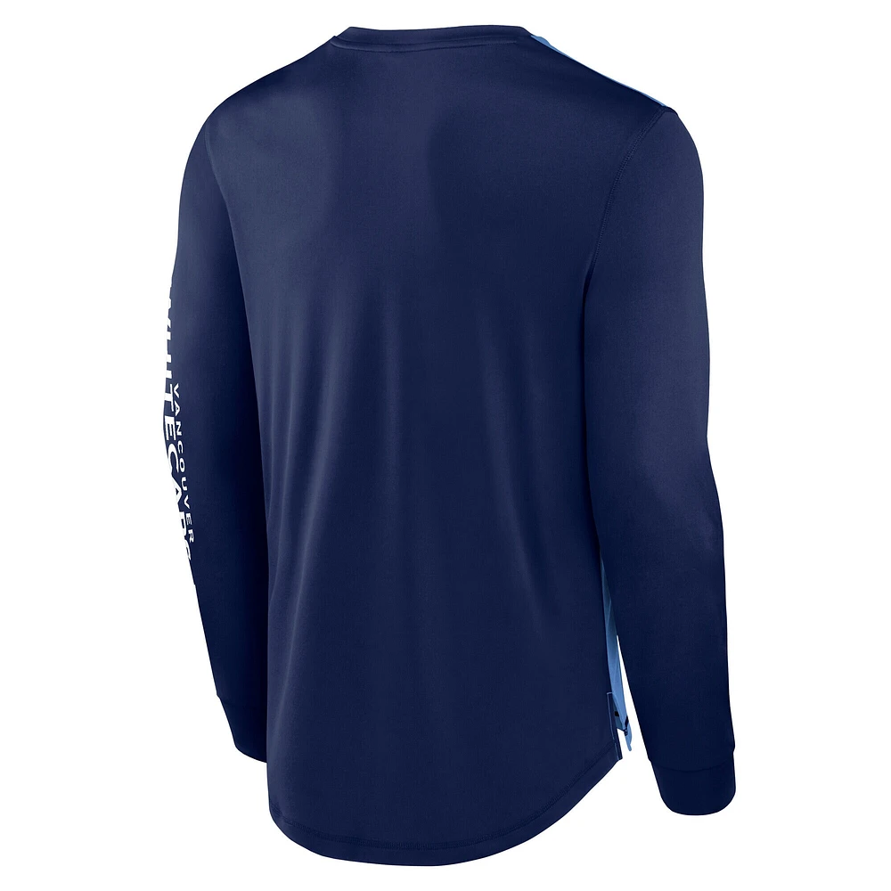 T-shirt à manches longues Fanatics Deep Sea Blue Striker pour homme des Vancouver Whitecaps FC