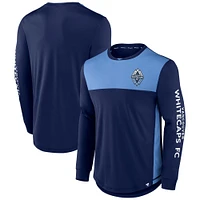 T-shirt à manches longues Fanatics Deep Sea Blue Striker pour homme des Vancouver Whitecaps FC