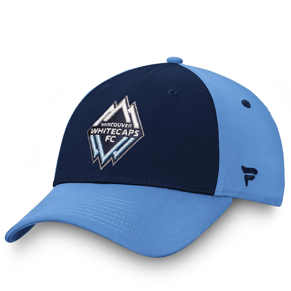 Casquette emblématique Defender Flex Fanatics pour hommes, bleu marine, Vancouver Whitecaps FC