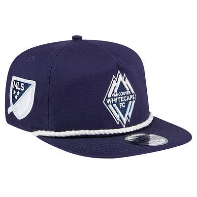 Casquette réglable New Era pour hommes, Vancouver Whitecaps FC, The Golfer Kickoff Collection, bleu marine