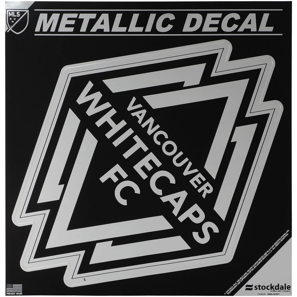 Décalcomanie métallique 6'' x 6'' Vancouver Whitecaps FC