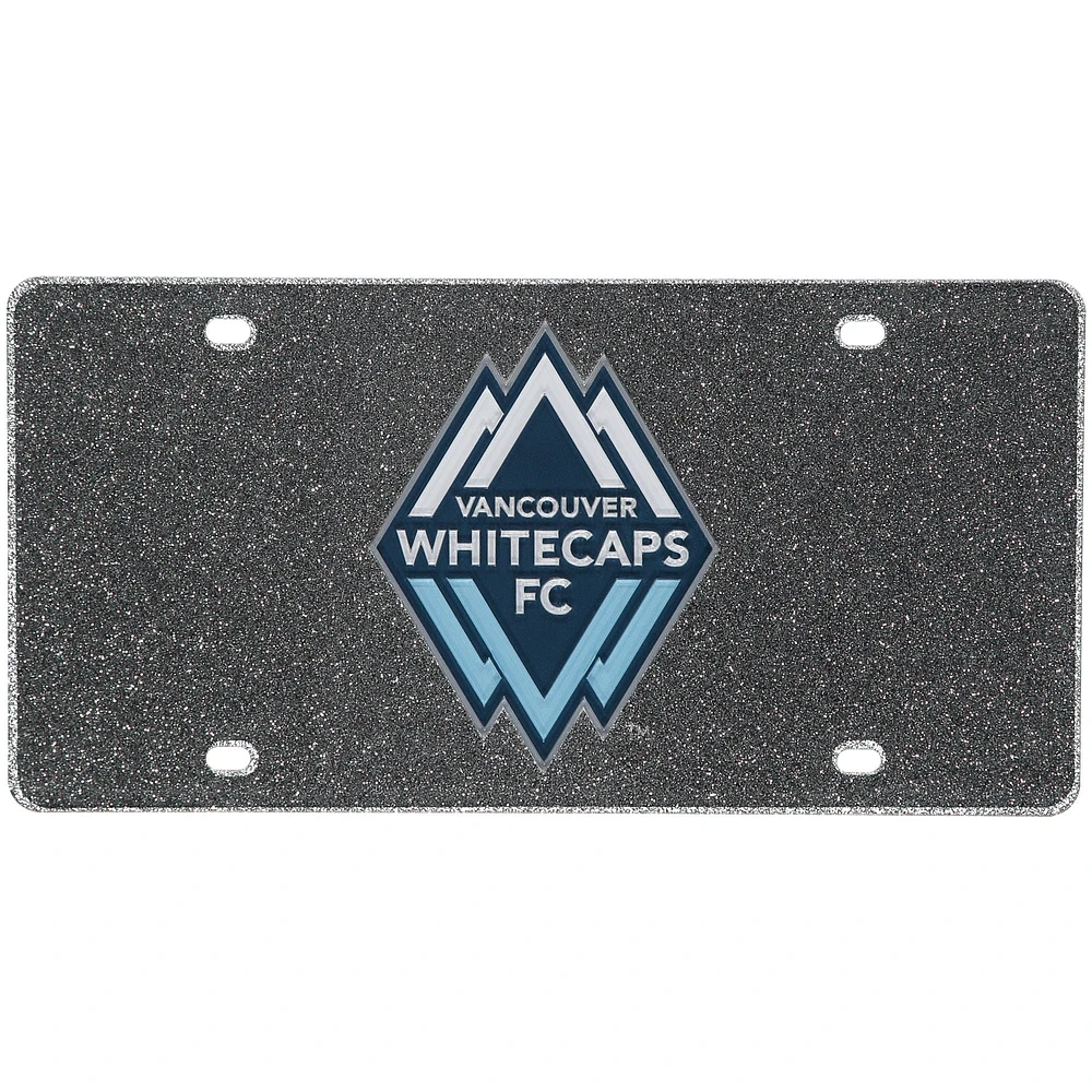 Plaque d'immatriculation à paillettes en acrylique Vancouver Whitecaps FC