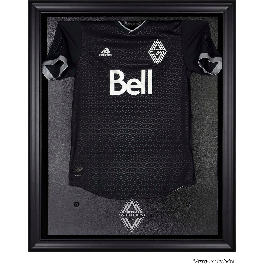 Vitrine de présentation pour maillot avec logo de l'équipe encadré noir des Whitecaps de Vancouver