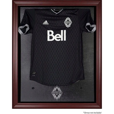 Vitrine de présentation de maillot avec logo de l'équipe en acajou des Whitecaps de Vancouver