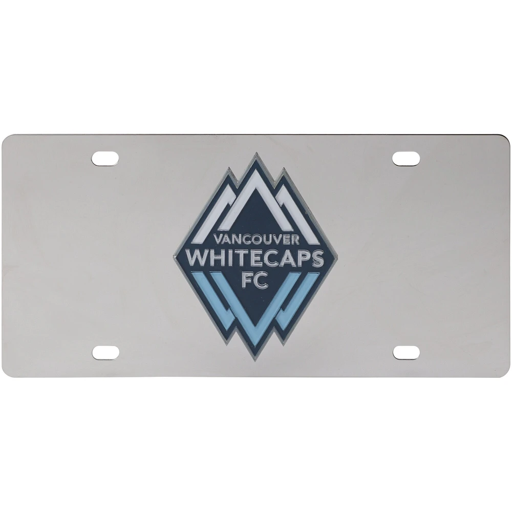 Plaque d'immatriculation avec logo Elite en acier inoxydable des Whitecaps de Vancouver