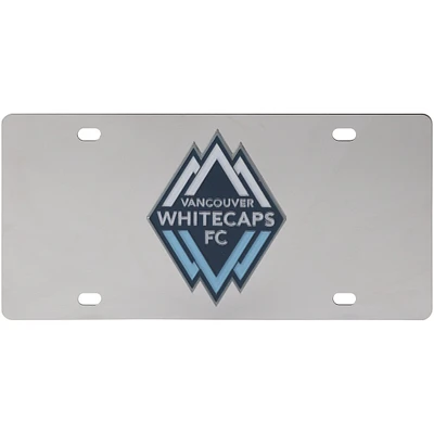 Plaque d'immatriculation avec logo Elite en acier inoxydable des Whitecaps de Vancouver