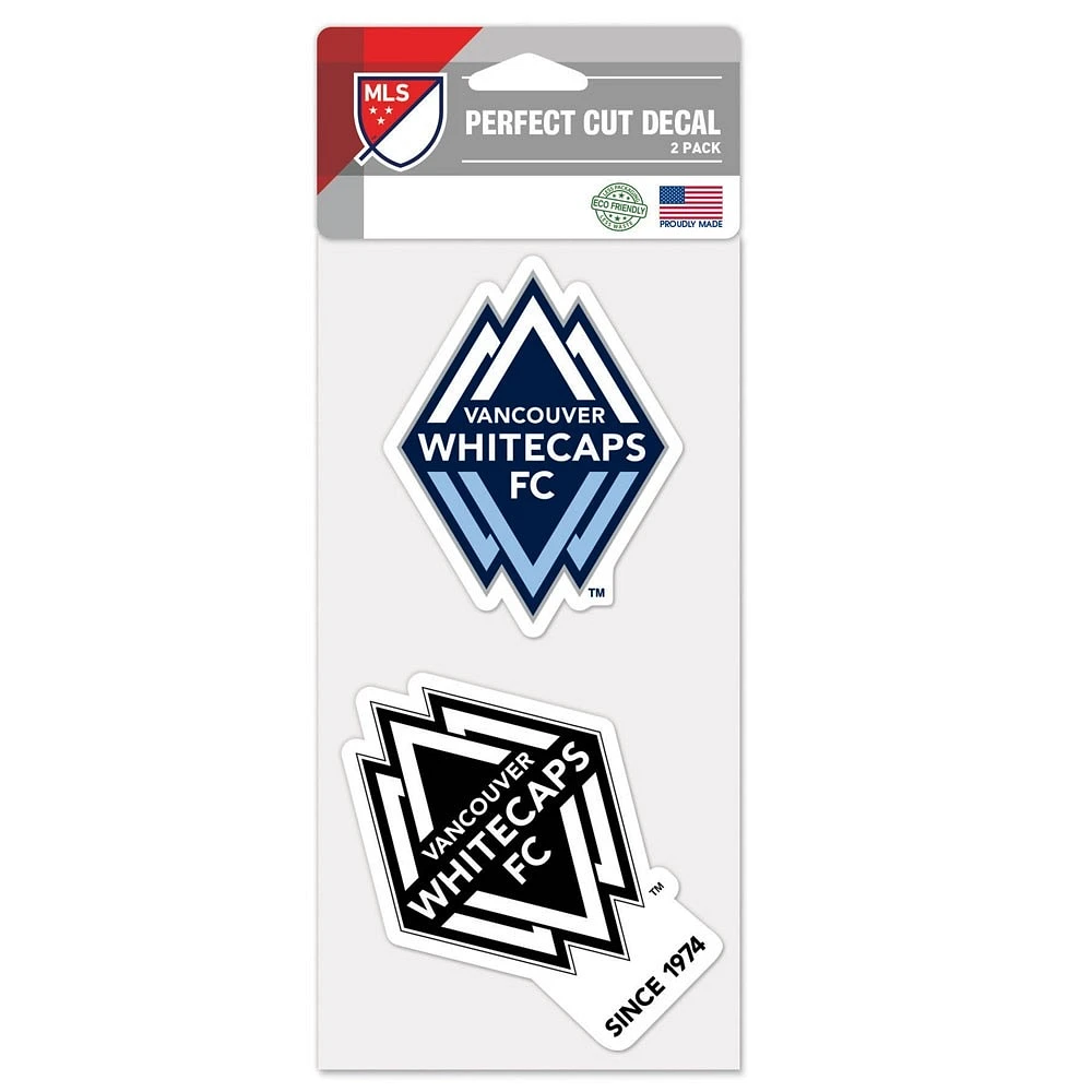 WinCraft Vancouver Whitecaps FC 4" x 8" Perfect Cut Decal 2-Pack Set