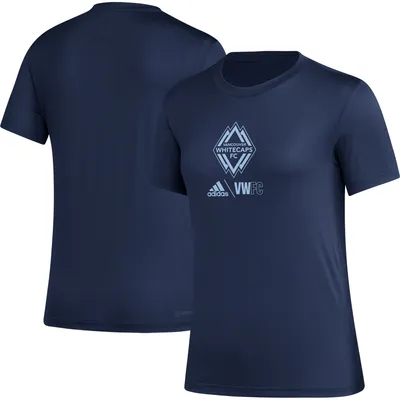 Women's adidas Navy Vancouver Whitecaps FC Logo Lockup - T-Shirt