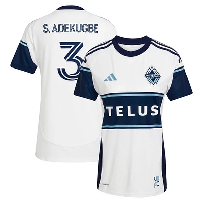 Maillot réplique de joueur The Peak 2025 des Vancouver Whitecaps FC pour femme adidas Samuel Adekugbe blanc