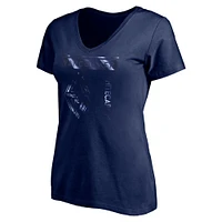 Women's Fanatics Navy Vancouver Whitecaps FC Iconic Square V-Neck T-Shirt