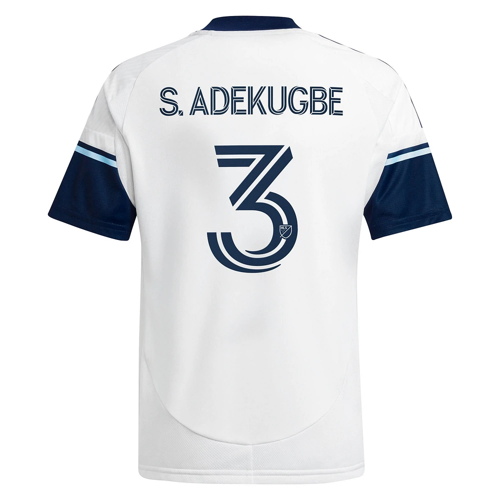 Youth adidas Samuel Adekugbe White Vancouver Whitecaps FC 2025 The Peak Replica Player Jersey