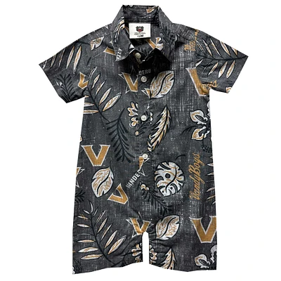 Infant Wes & Willy Black Vanderbilt Commodores Vintage Floral Romper