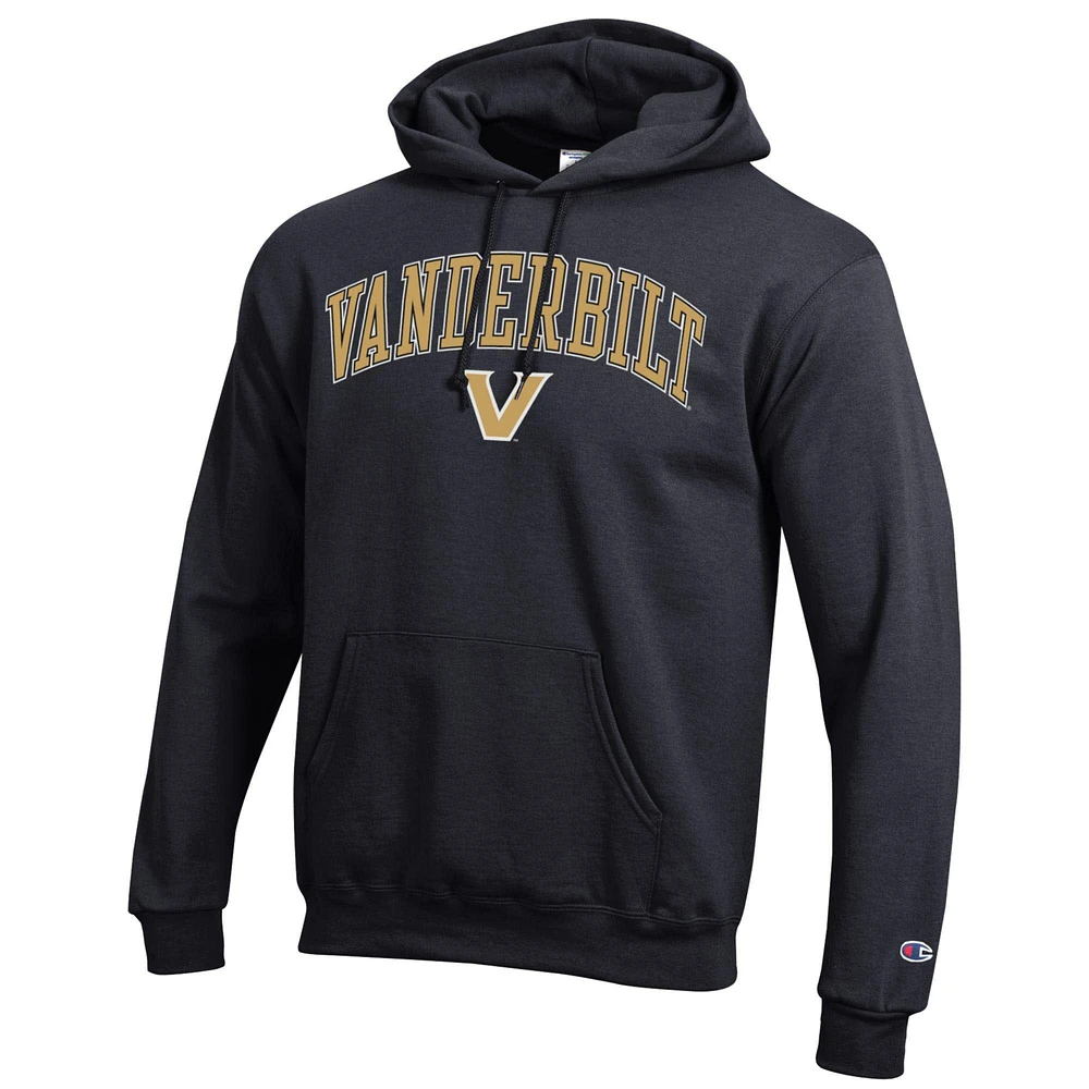 Men's Champion  Black Vanderbilt Commodores Arch Over Logo Pullover Hoodie