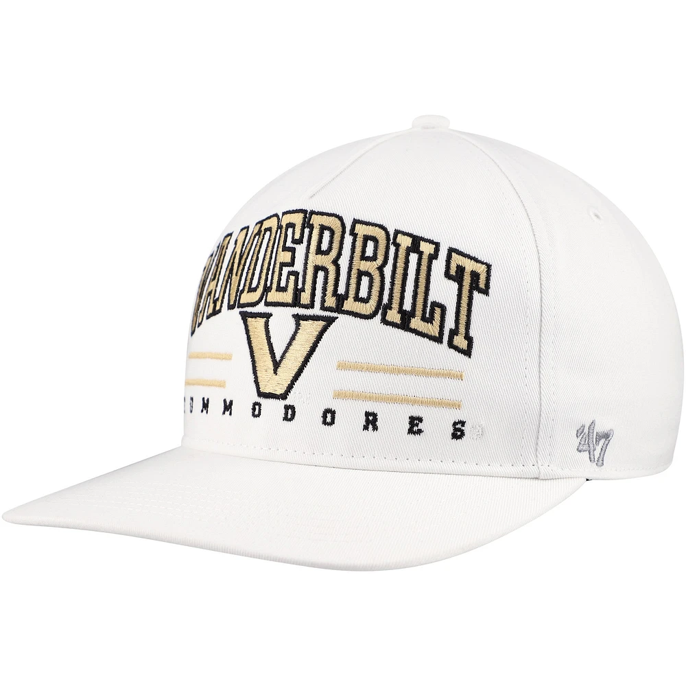 Casquette réglable '47 blanche Vanderbilt Commodores Roscoe Hitch pour hommes