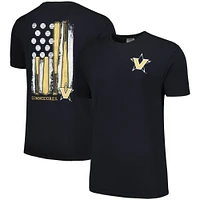 T-shirt noir aux couleurs confortables du drapeau de baseball Vanderbilt Commodores pour hommes