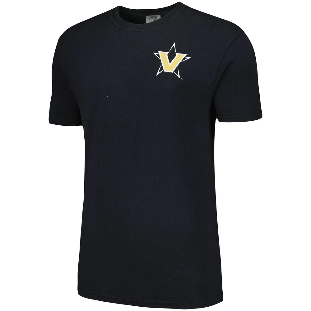 T-shirt noir aux couleurs confortables du drapeau de baseball Vanderbilt Commodores pour hommes