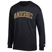 Men's Champion  Black Vanderbilt Commodores Basic Arch Long Sleeve T-Shirt