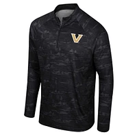 Veste à quart de zip Colosseum noire Vanderbilt Commodores Carson Raglan pour hommes