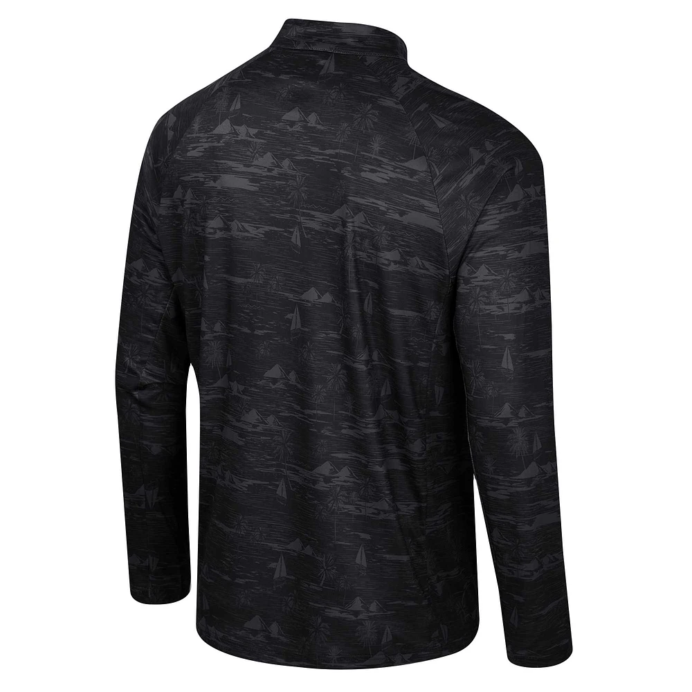 Men's Colosseum Black Vanderbilt Commodores Carson Raglan Quarter-Zip Jacket