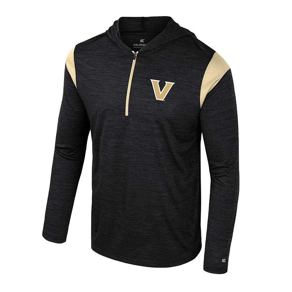 Men's Colosseum Black Vanderbilt Commodores Dozer Half-Zip Windshirt