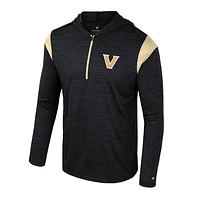 Men's Colosseum Black Vanderbilt Commodores Dozer Half-Zip Windshirt