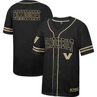 Men's Colosseum Black Vanderbilt Commodores Free Spirited Mesh Button-Up Baseball Jersey