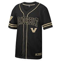 Maillot de baseball boutonné en maille Free Spirited Colosseum noir Vanderbilt Commodores pour hommes