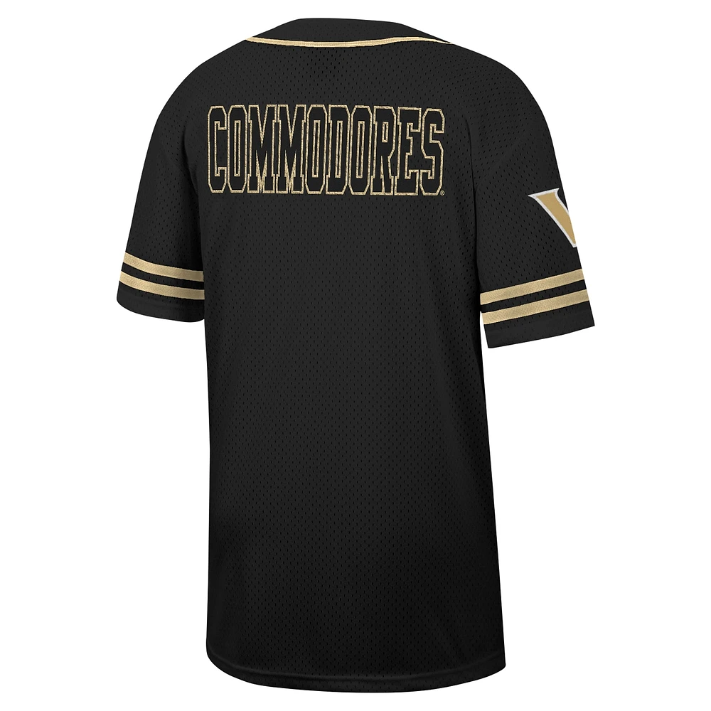 Maillot de baseball boutonné en maille Free Spirited Colosseum noir Vanderbilt Commodores pour hommes