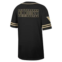 Maillot de baseball boutonné en maille Free Spirited Colosseum noir Vanderbilt Commodores pour hommes