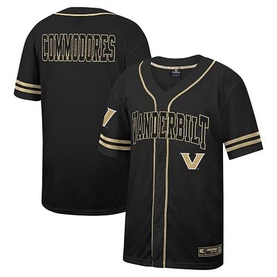 Maillot de baseball boutonné en maille Free Spirited Colosseum noir Vanderbilt Commodores pour hommes