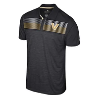 Men's Colosseum Black Vanderbilt Commodores Langmore Polo