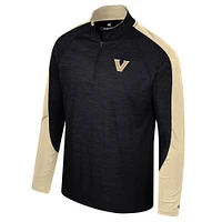 Men's Colosseum Black Vanderbilt Commodores Langmore Raglan Quarter-Zip Top