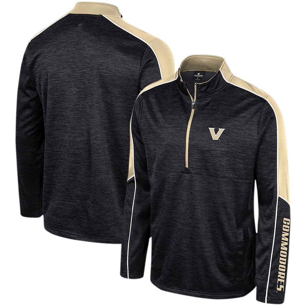 Veste Colosseum Black Vanderbilt Commodores Marled Half-Zip pour homme