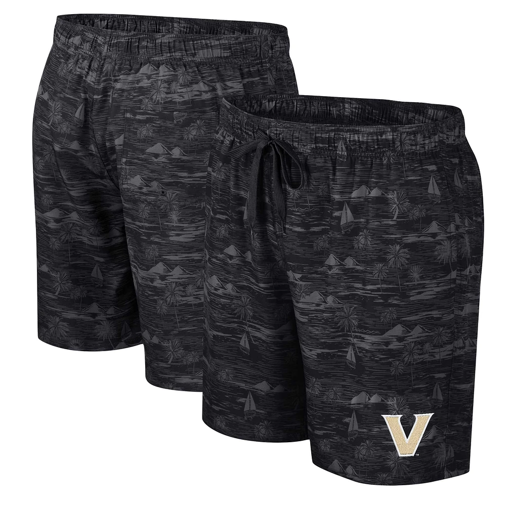 Men's Colosseum Black Vanderbilt Commodores Ozark Swim Shorts