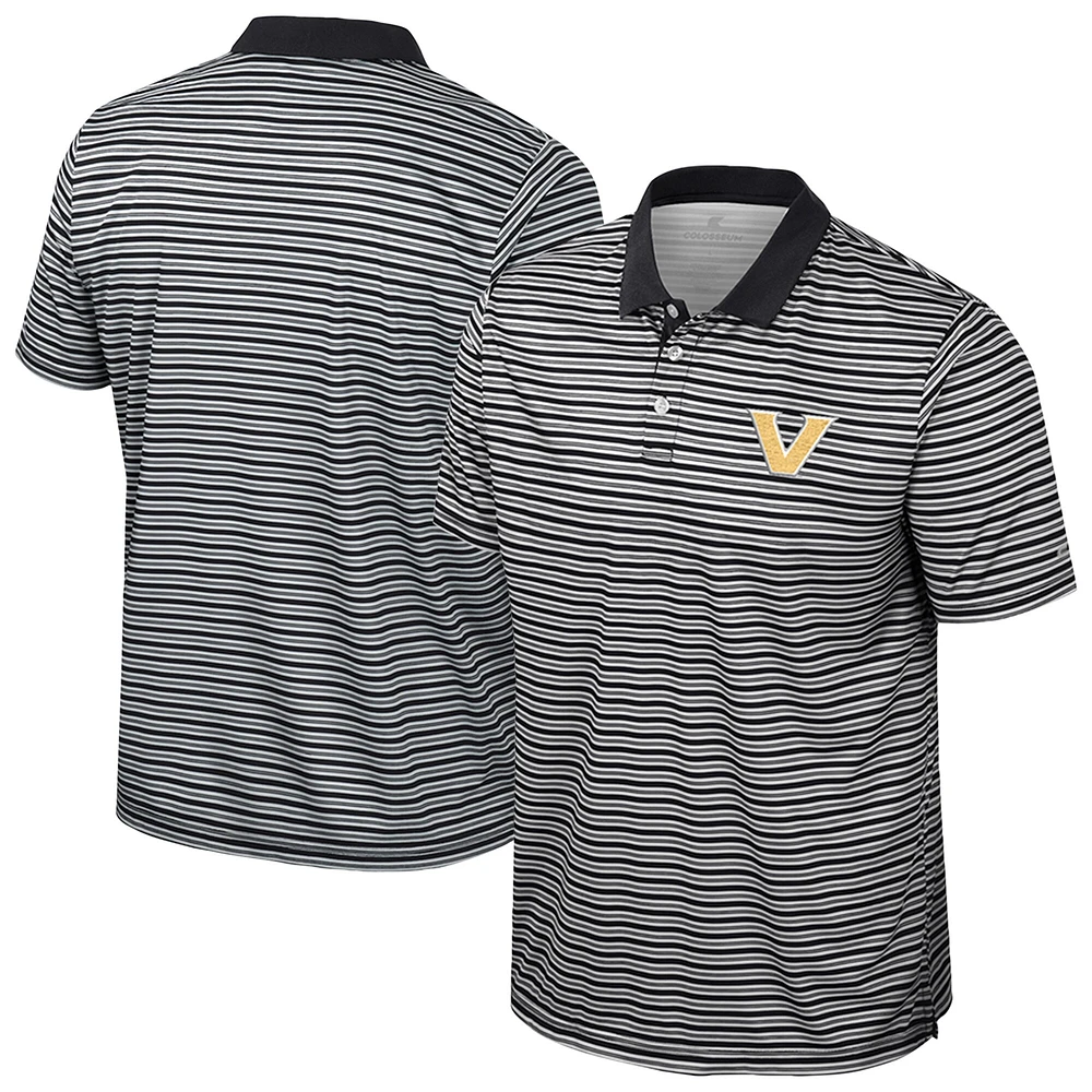 Polo rayé noir Colosseum Vanderbilt Commodores pour homme