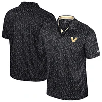 Men's Colosseum Black Vanderbilt Commodores Sublimated Golf Polo