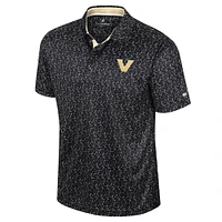 Men's Colosseum Black Vanderbilt Commodores Sublimated Golf Polo