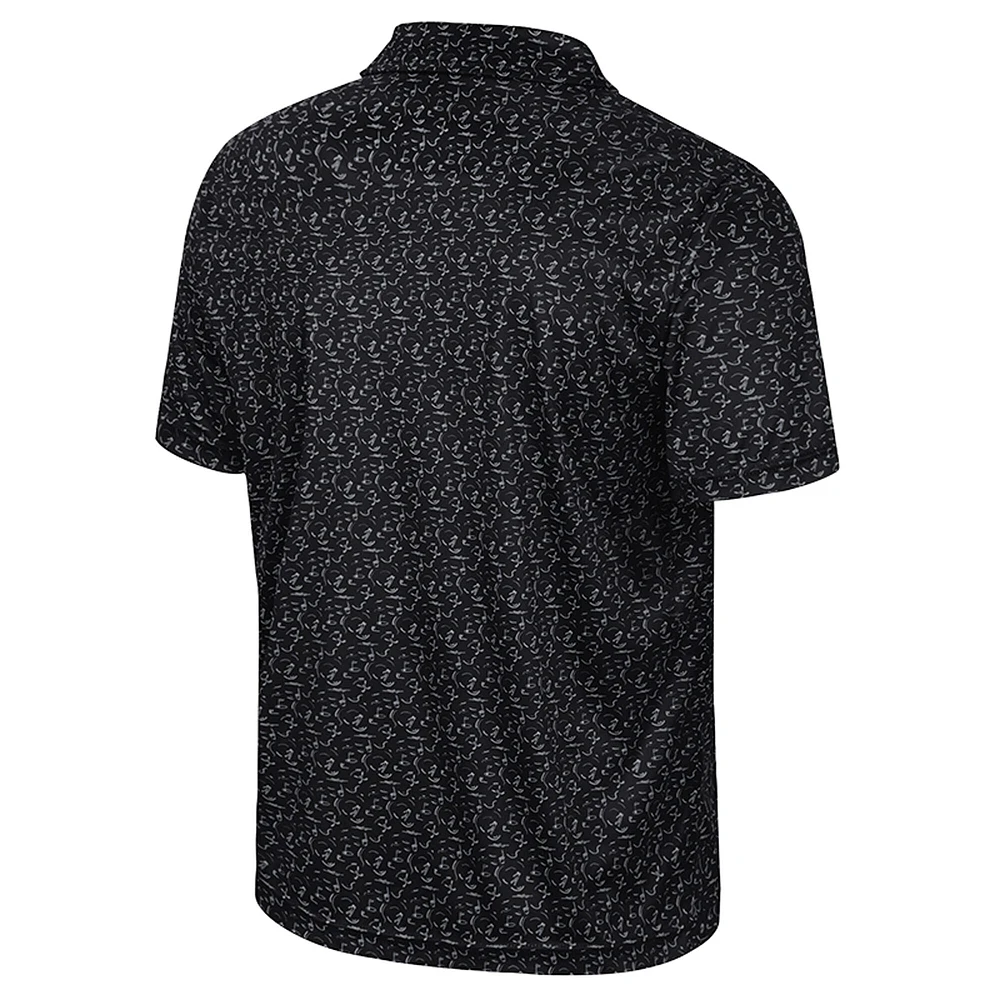 Men's Colosseum Black Vanderbilt Commodores Sublimated Golf Polo