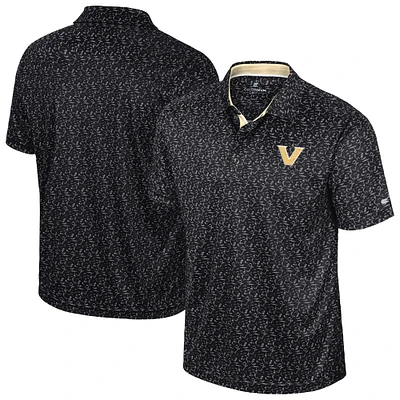 Men's Colosseum Black Vanderbilt Commodores Sublimated Golf Polo