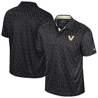 Men's Colosseum Black Vanderbilt Commodores Sublimated Golf Polo