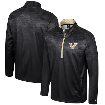 Men's Colosseum  Black Vanderbilt Commodores The Machine Half-Zip Jacket