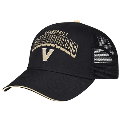 Men's Colosseum Black Vanderbilt Commodores Wyatt Primary Team Trucker Adjustable Hat