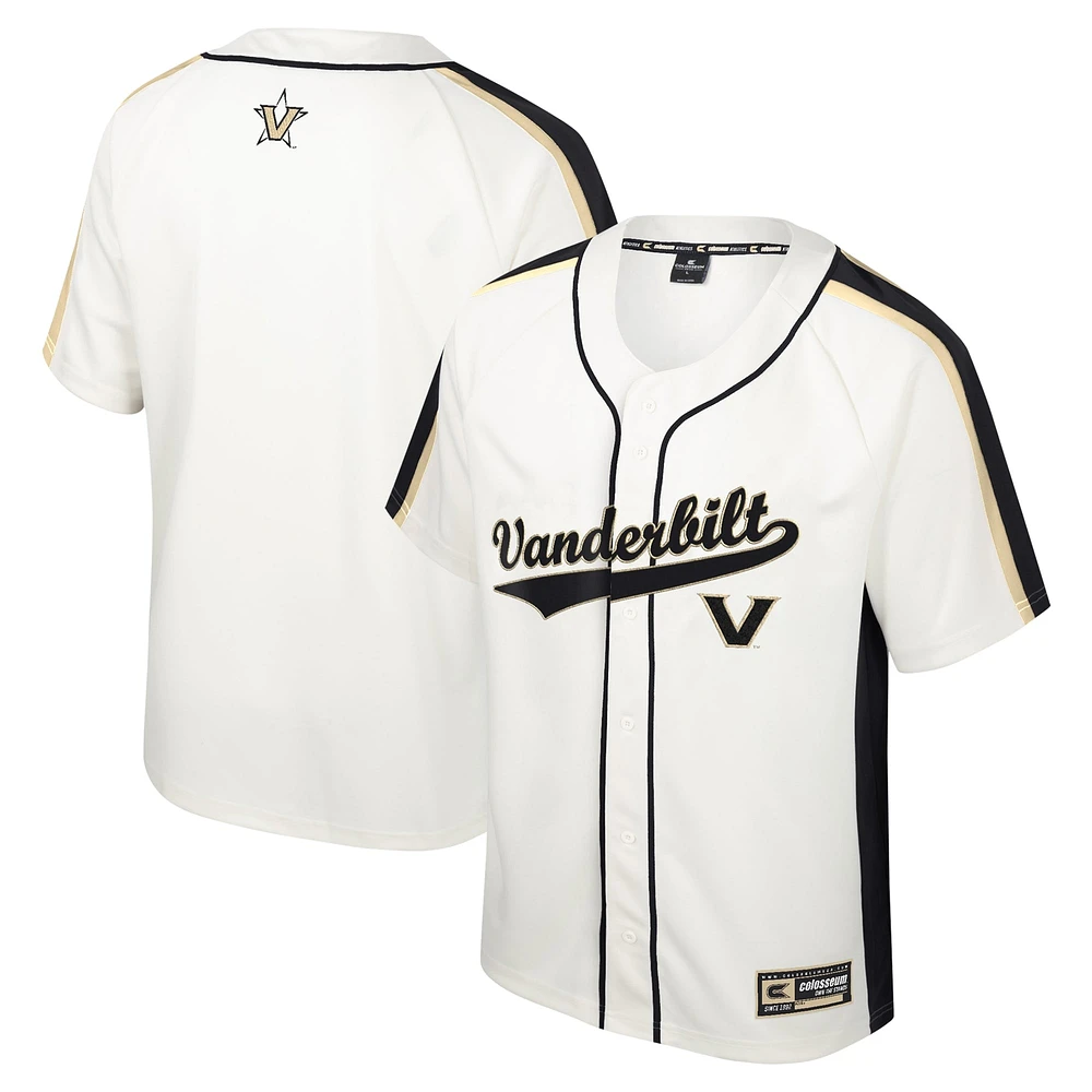 Maillot de baseball boutonné Colosseum crème Vanderbilt Commodores Ruth pour hommes